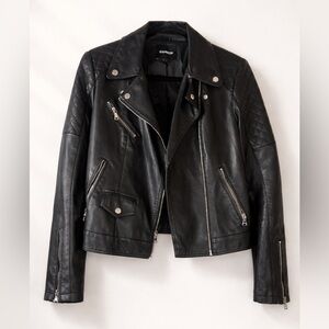 Express Quilted Black Leather Jacket